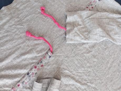 Šedé tričko so snurkou, l