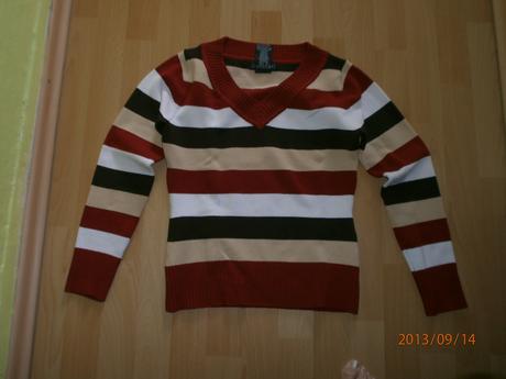 Viacfarebný svetrík s dlhým rukávom, m