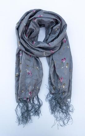 Antracitová vyšívaná šatka, l