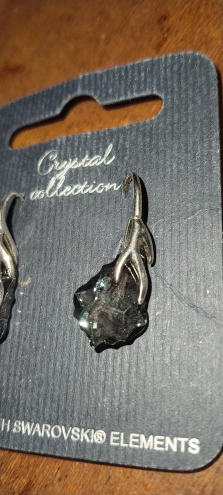 Náušnice kryštál tmavší, skúšané, 