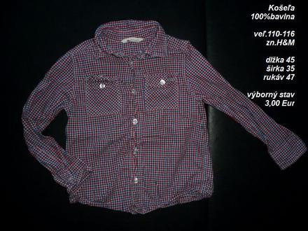 Košeľa, h&m,116