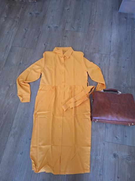 Zlte bluzkove saty, l / m