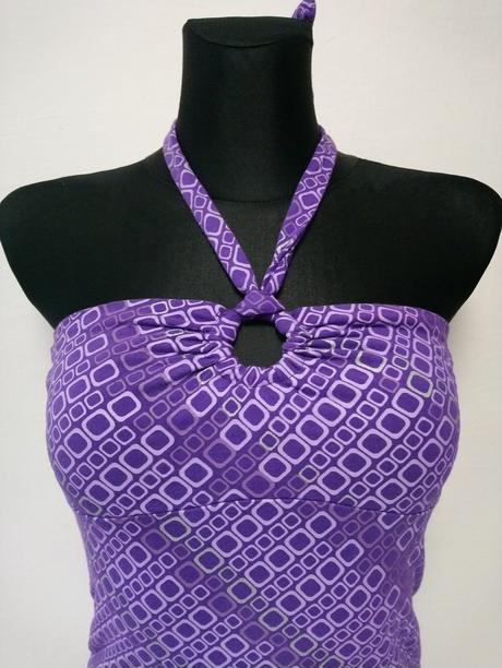 Dámsky fialový elastický top so vzorom, colours of, colours of the world,xs