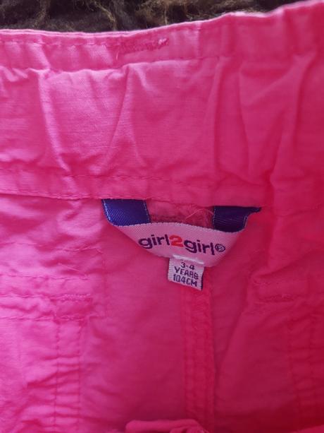 Detské ružové kraťasy šortky 104, girl2girl,104