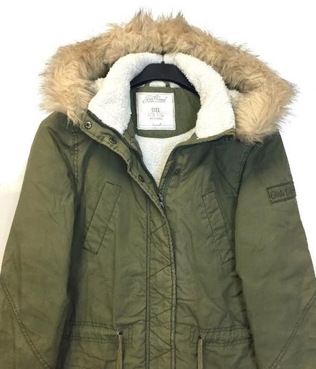 Olivovo zelená bunda s kapucňou, xs