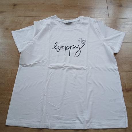 Biele tričko s nápisom happy, tchibo,46