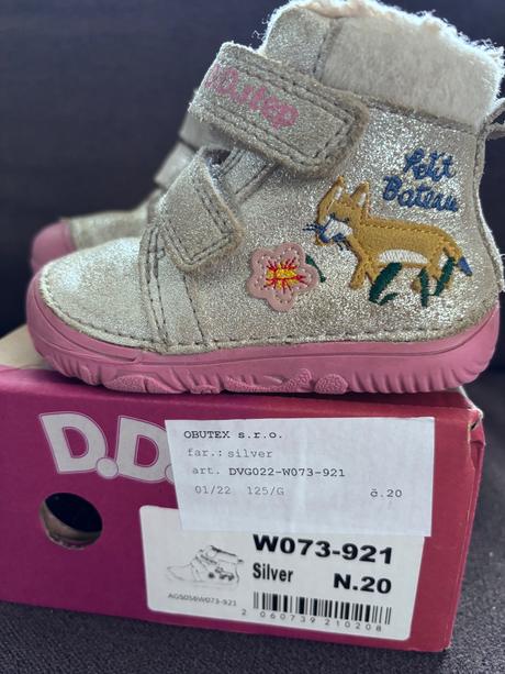 D.d.step zimné topánky barefoot 073 v.20, d.d.step,20