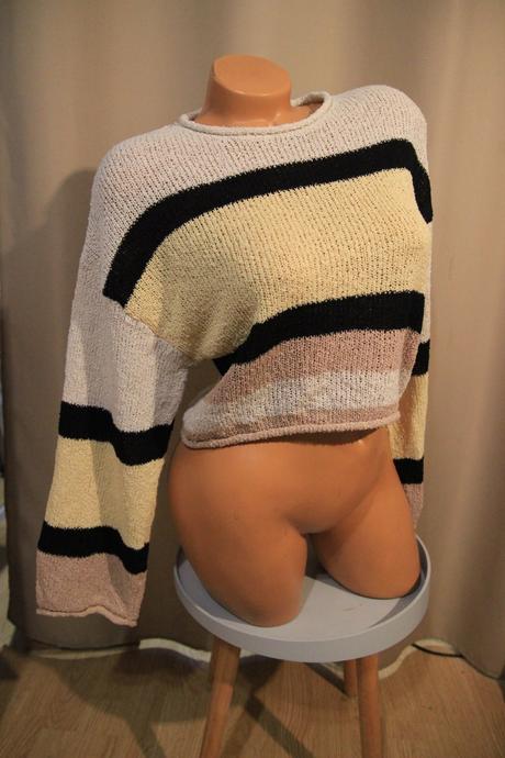 Crop pletený sveter, h&m, s