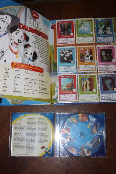 Disney kniha s kartami a cd s pesnickami, 