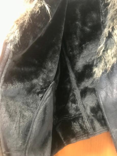 Bunda z imitácie kože s kožušinou, xl sedí menej, xl