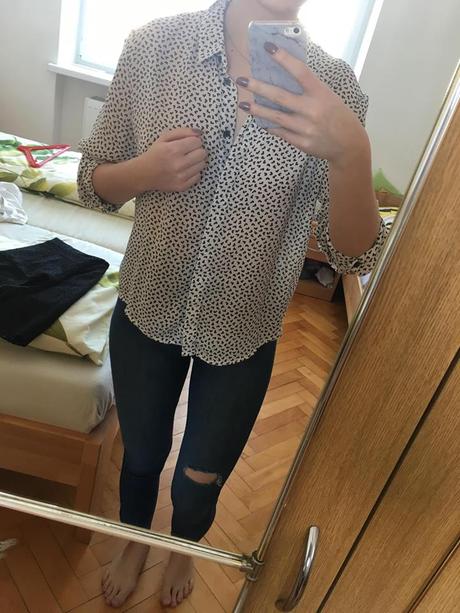 Vzorovaná blúzka, fishbone,m