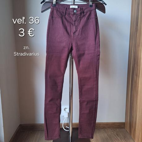 Bordové nohavice, stradivarius,36