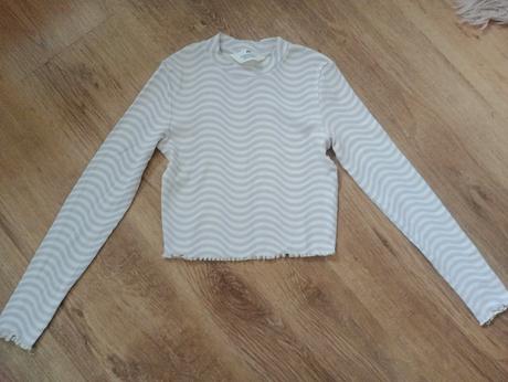 Krátke tričko - crop top, h&m,134