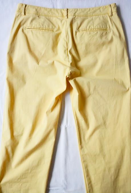 Prémiové žlté chino nohavice stefanel, 38