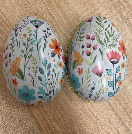 2x kovové vajíčko na veľkonočné sladkosti, či deko, 