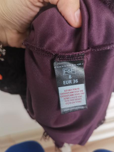 Čipkované šaty tmavofialové, f&f,s