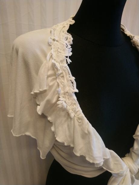 Dámske elastické biele bolerko per una, m&s, l, marks & spencer,l