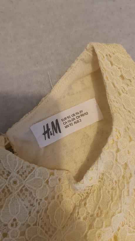 Čipkované žlté šaty h&m 92, h&m,92