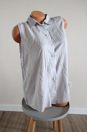 Bielo modra viskózová košeľa, l, l