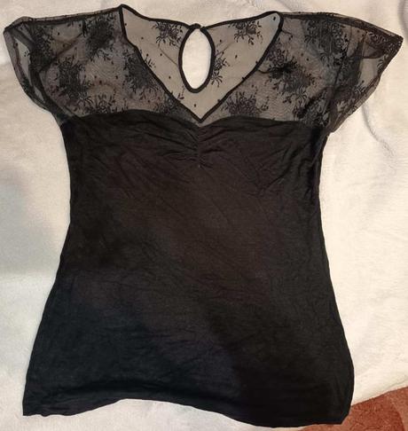 Elastické tričko s krajkou, f&f,38