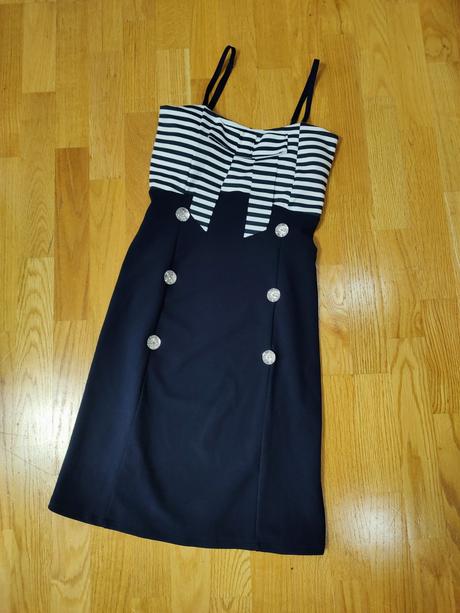 Letné námornícke šaty, veľkosť s-m, s