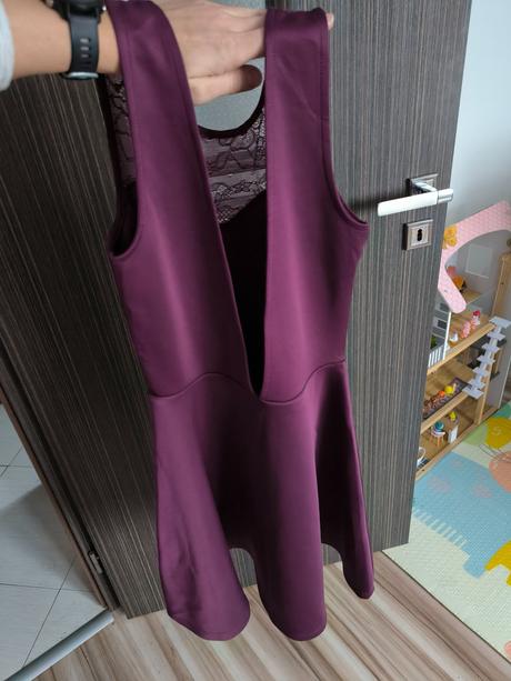 Fialové spoločenské šaty, h&m,s