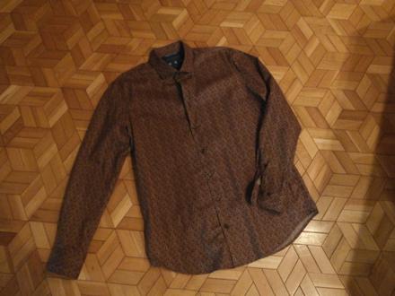 Bordovo-šedá košeľa, pierre cardin,l