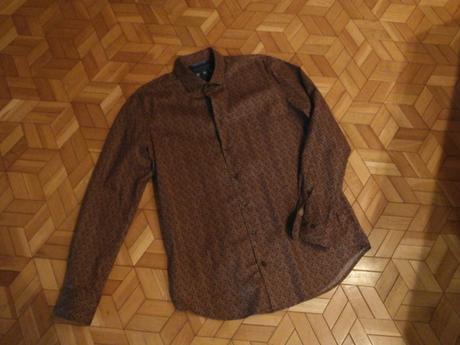 Bordovo-šedá košeľa, pierre cardin,l