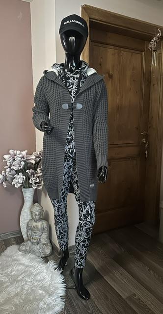 Tmavosivý svetrík s kapucňou zn. gaudi jeans, gaudi,m