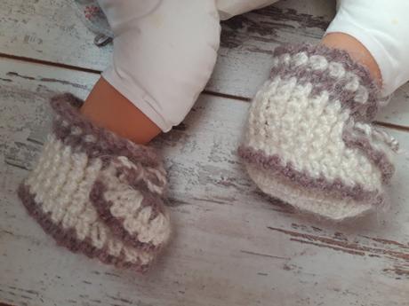 Háčkované papučky pre bábiku, 