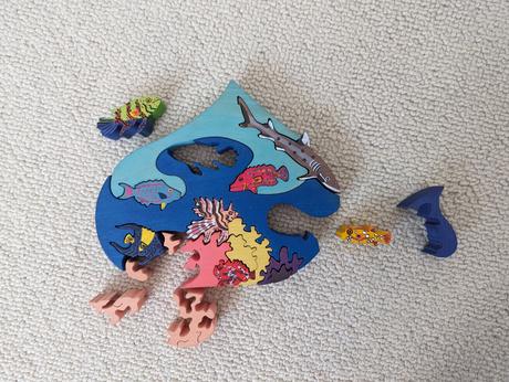 Drevené puzzle vkladačka hlavolam,