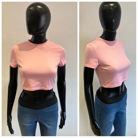 Dámske crop top tričko ružové, s