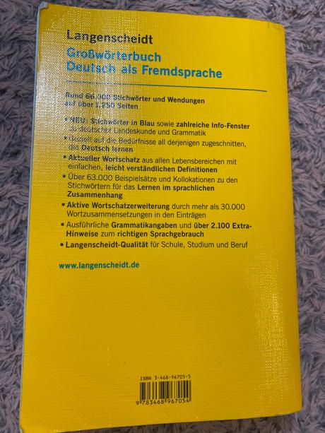 Langenscheidt großwörterbuch deutsch als fremdspra,