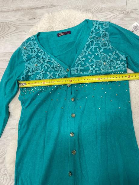 Tyrkysový kardigan, l