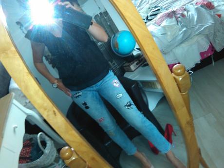 Čierna blúzka s mašlou , h&m,s