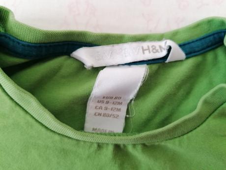 Rozkošné bavlnené tričko, h&m,80