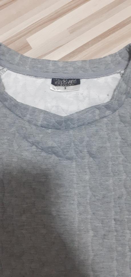 Sivá mikina pleteny vzor, s