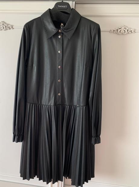 Dizajnérske koženkové šaty twinset č.158-170,16 r., twinset,164