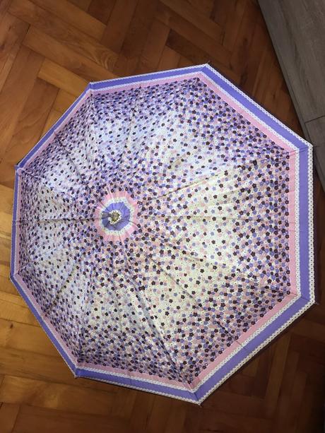 Retro dáždnik - ružovo fialový,