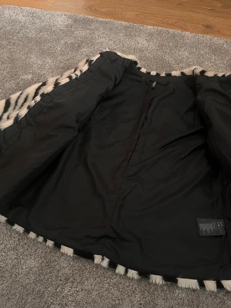 Kabát z umelej kožušiny, h&m,s