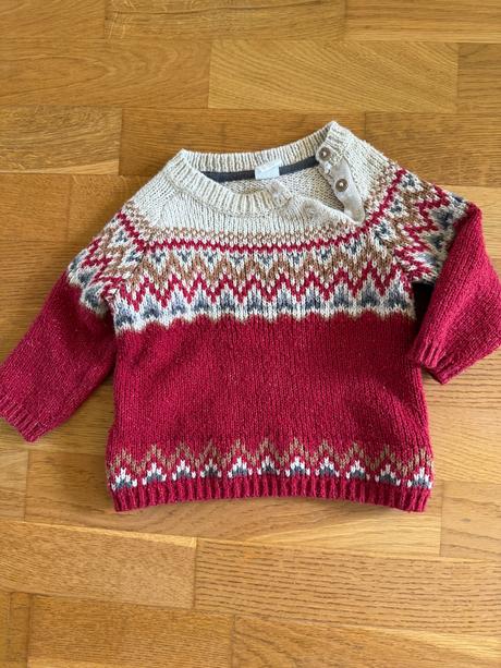 Overal h&m hnedý 74cm+ svetrík, h&m,74