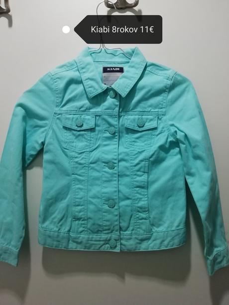 Mentolová rifľová bunda kiabi, 128