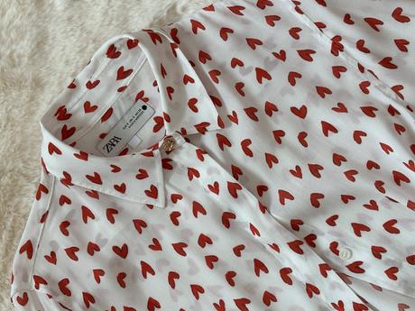 Srdiečková blúzka a červené nohavice zara, zara,s