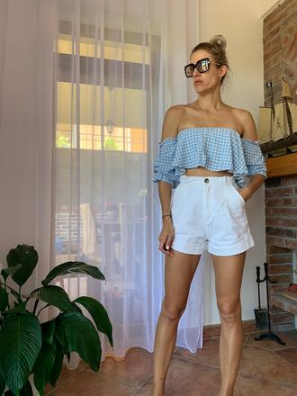 Volánový crop top, m