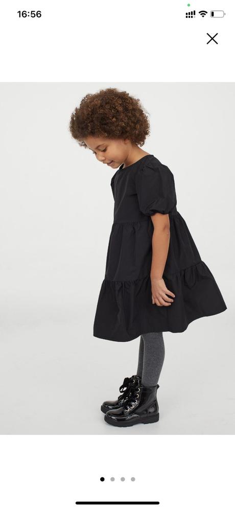 Taftové šaty, naberaný rukáv hm, h&m,140