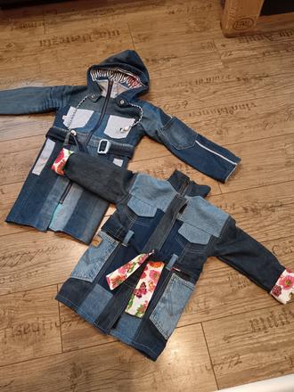 Dva dievčenské riflové kabáty, 110