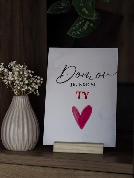 Minimalistický obraz domova so srdiečkom - print, 