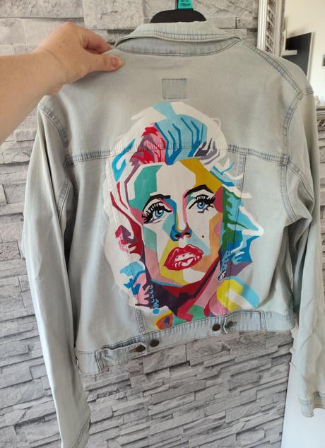 Štýlovo-maľovaná riflovka marylin mon, 40