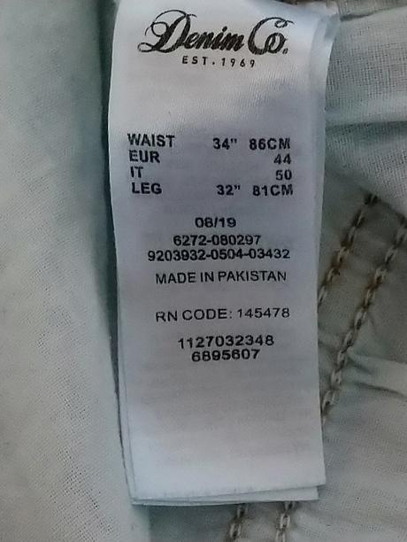 Modré elastické rifle skinny denim 34r op 88 cm, denim co,l