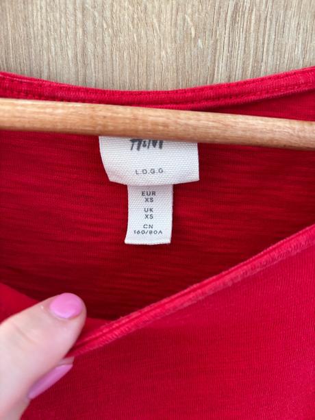 H&m cervene bavlnene saty, h&m,xs